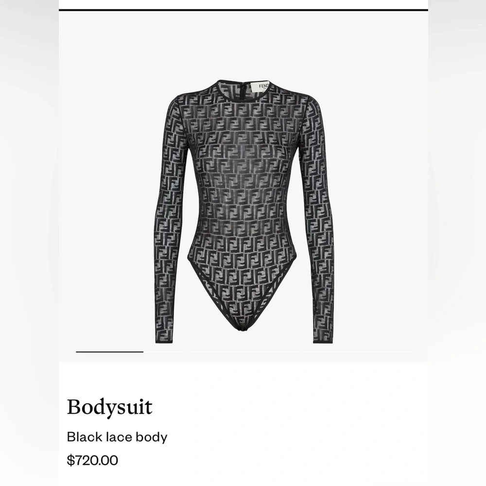 Fendi Mesh Bodysuit Sz 2 - Picture 2 of 5